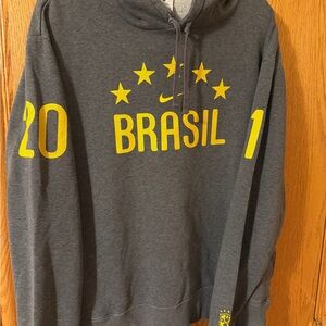 Nike Brasil Charcoal Hoodie with Yellow Accents